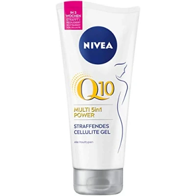 Imagen de NIVEA Body gel Q10 anticelulitis (200 ml), reafirmante para el cuidado de la piel con y extracto loto, celulitis fórmula Multi 5 en 1 Power