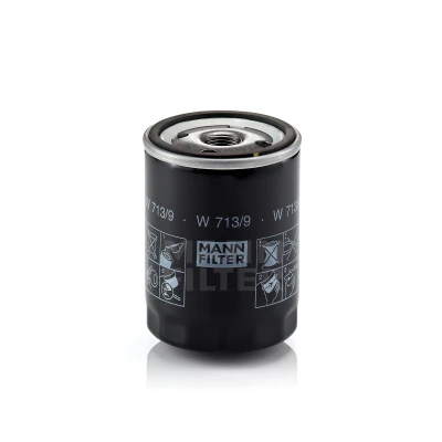 Imagen de MANN FILTER W 713/9 Filtro de aceite 3/4 16 UNF con dos válvulas bloqueo retorno enroscable LAND ROVER: Defender Pick up, SUV
