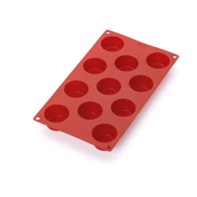 Imagen de Lékué Molde repostería Mini Muffins, silicona platino Rojo, 11 cavidades