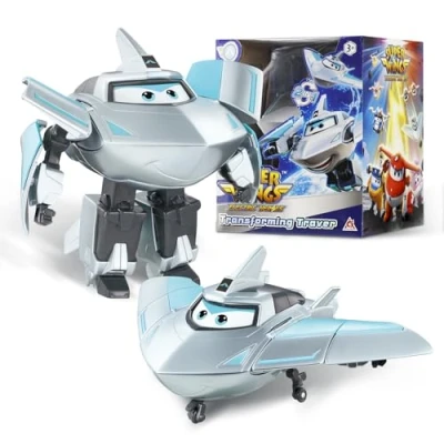 Imagen de Super Wings avión Transformer Supercharged Traver, Altura Aprox. 12,7 cm, muñeca Infantil, Figura de y Robot Juguete para niños niñas a Partir 3 años