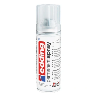 Imagen de edding 5200 spray pintura acrílica permanente de laca transparente brillante 200 ml para sellar y proteger