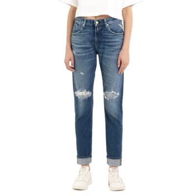 Imagen de REPLAY WA416A Marty Broken Edge Jeans, Dark Blue 007, 31W / 30L para Mujer