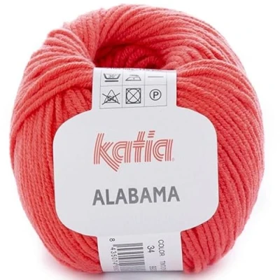 Imagen de Lanas Katia Alabama Ovillo de Color Coral Cod. 34