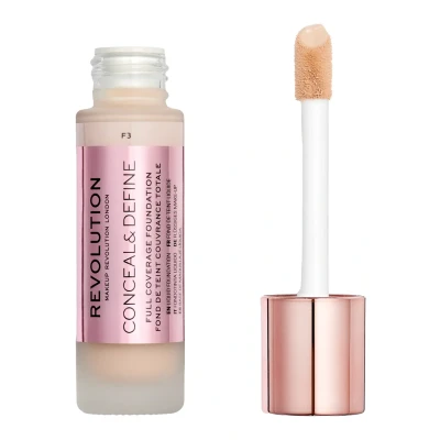 Imagen de Makeup Revolution, Base de maquillaje Conceal &amp; Define, F3, 23ml