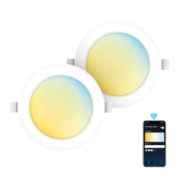 Imagen de Aigostar 15 W inteligente Downlight LED, 2 Pack Luces para Alexa de 1430 LM Wi Fi, Focos LED empotrada compatible con y Google Home, Regulable luz cálida a blanca 3000 6500K, Φ145 155 mm