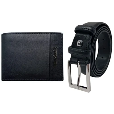Imagen de Pierre Cardin Juego de Regalo para Hombre, cinturón y Cartera Piel, Billetera niño, Slim,Cartera,Cinturon