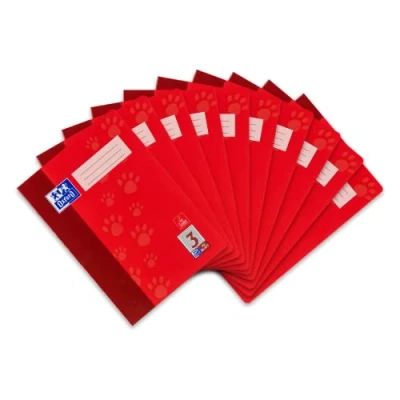 Imagen de Oxford 100050324 Libreta, A4, líneas 3 10 unidades, clase 3, 32 hojas, 90 g/m2, color rojo