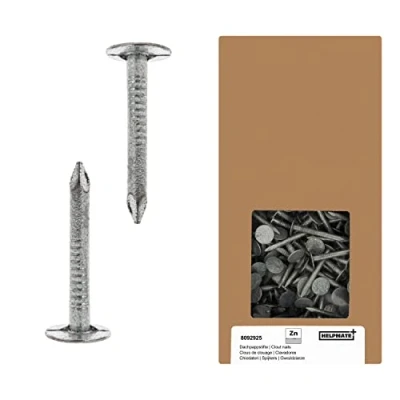 Imagen de Helpmate Clavos de fieltro para techos 2,8 x 30 mm galvanizados mecánicamente 1 kg barras tipo B DIN 1160 techo ideales tejados, lonas plástico y