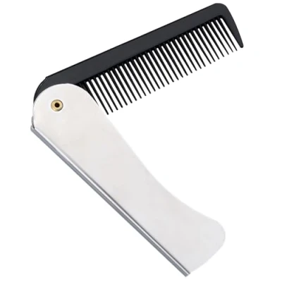 Imagen de Peine Barba,Peine de Barba Plegable,Peine Pequeño,Peine Hombre,Peine con Bolsillo Plegable,de Acero Inoxidable,1 Pieza