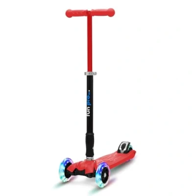 Imagen de fun pro Two a Partir de Unos 5 años, hasta 80KG Peso, el Patinete Infantil Premium Seguro, Ruedas LED, Plegable, (Patinete, Scooter), Probado por TÜV (Rojo)