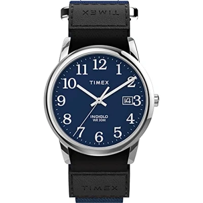 Imagen de Timex Easy Reader Reloj de 35mm con fecha y correa envoltura rápida TW2U85000