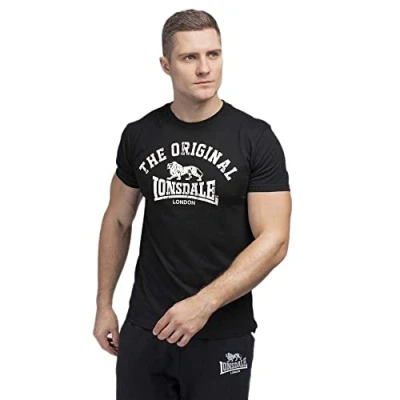 Imagen de Lonsdale Normale Passform Original Camiseta estampada, Hombre, Talla: XXL, Black