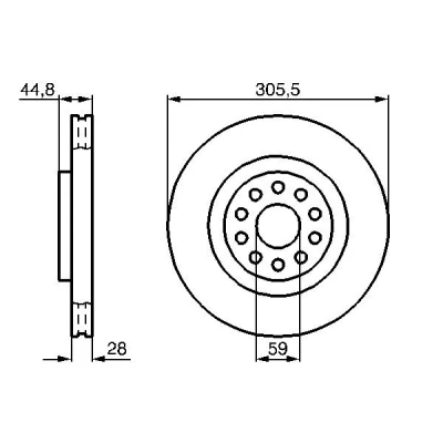 Imagen de BOSCH 0 986 478 963 Disco de freno 305 28 5 108 ventilado, ventilación interna aceitado