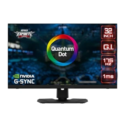 Imagen de MSI Optix MPG321QRF QD Monitor Gaming de 32, 175Hz, 2560x1440 (WQHD), ratio 16:9, G SYNC Compatible, brillo 600 nits, 1 ms respuesta, negro, compatible con consolas