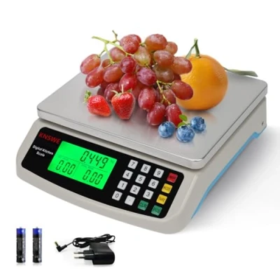 Imagen de Báscula Grande Peso de Cocina Digital 40kg Acero Inoxidable Balanza Electrónica Precision 1g Función Tara Recuento Piezas Para Alimentos Hogar Repostería Pesaje Bascula