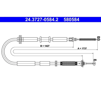 Imagen de Cable de accionamiento, freno estacionamiento ATE 24.3727 0584.2
