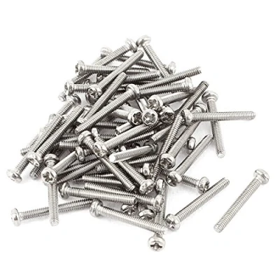 Imagen de sourcing map M2 x 14 mm de acero inoxidable 304 tornillos cabeza plana Phillips cruceta tornillo 60pcs