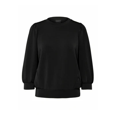 Imagen de SELECTED FEMME BLACK SLFTENNY 3/4 Sweat Top Noos Sudadera, Negro, XS para Mujer
