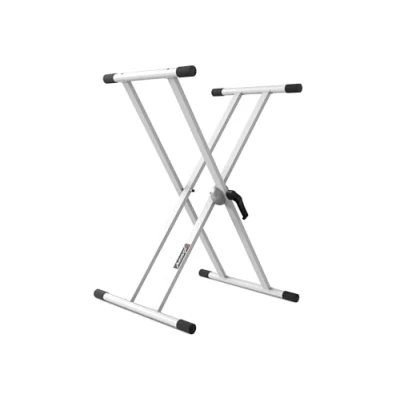 Imagen de Audibax Onyx 130 White Soporte de Teclado Tijera Doble para Musical Electrónico Sistema Ajuste con Rótula Easy Lock Carga Máxima 50 kg Teclados 61, 76 y 88 Teclas