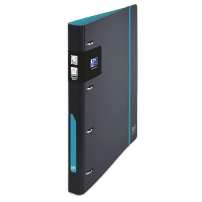 Imagen de OXFORD European Binder For Students A4 Archivador de anillas (30 mm, 4 anillos), color negro y azul