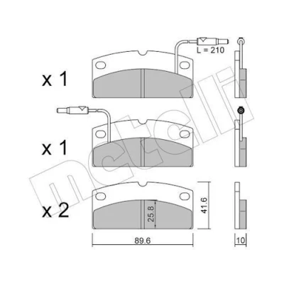 Imagen de METELLI 22 1231 0 Juego de pastillas freno con contacto avisador desgaste LIGIER: Nova Hatchback, Ambra Hatchback