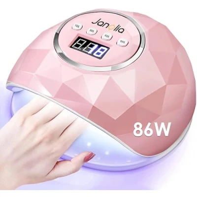 Imagen de Janolia Lámpara Secador de Uñas, Acrilonitrilo butadieno estireno, Rosado, 86W LED UV, 4 Ajuste Temporizadores, para Esmalte con Sensor Automático y Protección Contra Sobretemperatura