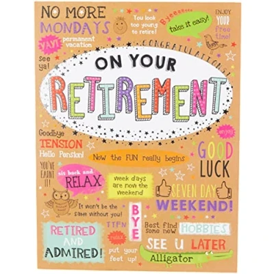 Imagen de Piccadilly Greetings Tarjeta grande moderna para jubilación, 30,5 x 22,8 cm