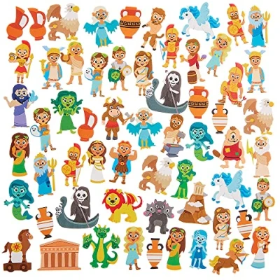 Imagen de Baker Ross FX611 Pegatinas de espuma mitología griega Pack 200, para manualidades infantiles