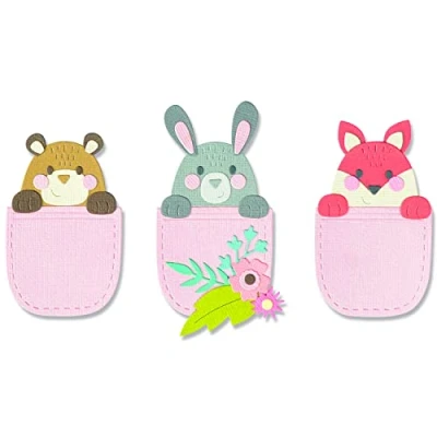 Imagen de Sizzix Thinlits Die Set 10 Piezas Pocket Pals de Olivia Rose, 665813, Plástico Papel, Multicolor, Talla única