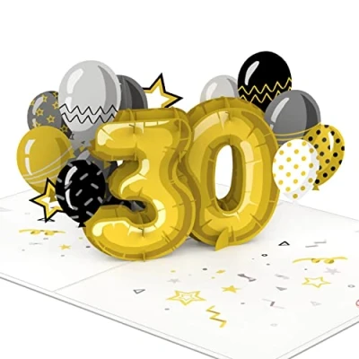 Imagen de papercrush® Tarjeta desplegable de 30 cumpleaños 3D hecha a mano para mujeres y hombres, felicitaciones por el 30º cumpleaños, años aniversario en la empresa