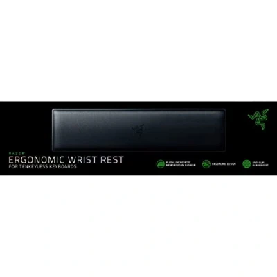 Imagen de Razer Reposamuñecas ergonómico para teclados Tenkeyless: cojín de espuma viscoelástica piel sintética, patas goma antideslizantes