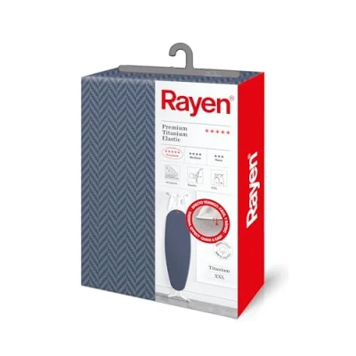Imagen de Rayen Funda Tabla de Planchar Universal Elástica 4 capas: Espuma, Muletón, tejido 100% Algodón, Calidad Titanium Gama Premium XXL Medida: 150 x 55 cm Azul Oscuro