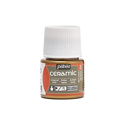 Imagen de Pebeo cerámica Color Opaco para Terracota, y Loza Botella 45 ml, Oro Rico
