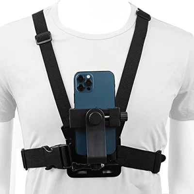 Imagen de PellKing Soporte para teléfono móvil con arnés de Montaje en el Pecho, Correa Celular, Clip cámara acción POV Samsung iPhone Plus, etc