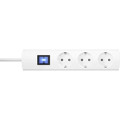 Imagen de Kopp UNOversal® Plus Regleta de 3 enchufes 5 m con Interruptor y Gran Distancia I enroscable protección táctil Enchufe múltiple Interior Blanco 232702019