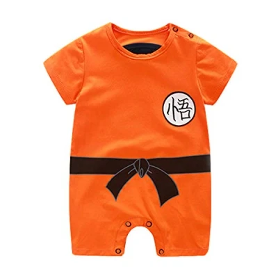 Imagen de Sxkayxr Pelele de dibujos animados para recién nacidos, niños y niñas, inspirado en Goku, Naranja 2., 73cm/6 9 Months