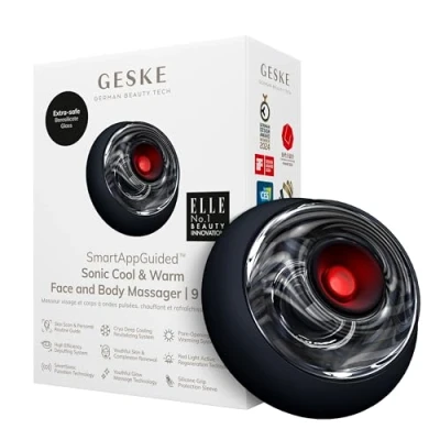 Imagen de Rejuvenecedor facial Geske Sonic Cool &amp; Warm Face and Body Massager 9 in 1, Para todo el cuerpo, Negro