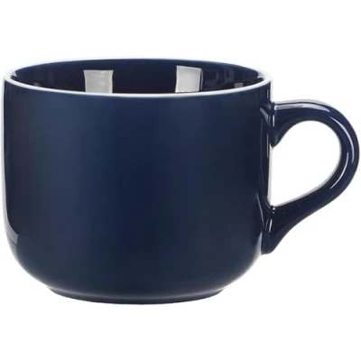 Imagen de taza de té 650 ml, café XXL, cerámica con asa, tazas grandes café, té, cereales, sopas, tazón porcelana, sopa asa (azul real)