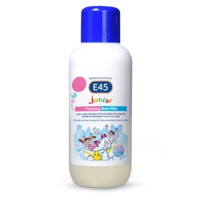 Imagen de E45 Junior Leche de Baño Espumosa Dermatológica 500ml Espuma Infantil Sin Jabón para Proteger e Hidratar la Piel Seca y Sensible Niños niñas Crema Dermatitis Eczema