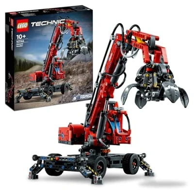 Imagen de LEGO 42144 Technic Manipuladora de Materiales con Funciones Neumáticas y Manuales, Vehículo Construcción Juguete, Maqueta Grúa, Regalo para Niños Niñas
