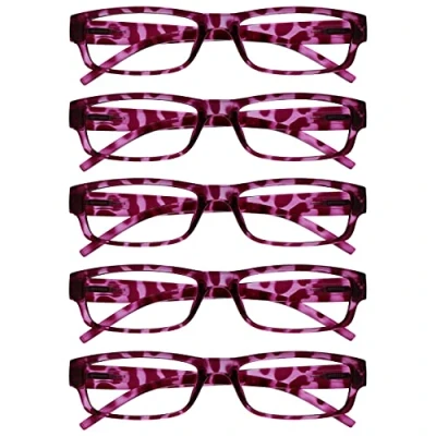 Imagen de The Reading Glasses Company La Compañía Gafas De Lectura Rosa Concha Valor Pack 5 Ligero Hombres Mujeres RRRRR32 4 +1,00