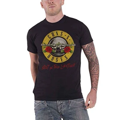 Imagen de Rock Off Guns N&#039; Roses Not in This Lifetime Tour with Back Print Camiseta, Negro, XL para Hombre
