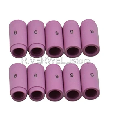 Imagen de RIVERWELD TIG Boquilla de alúmina Cubierta Tazas cerámica 13N10 No.6 9,5 x 30 mm Ajuste SR WP 9 20 25 Accesorios antorcha soldadura 10pk