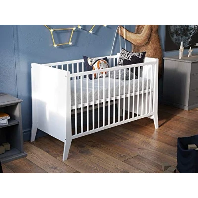 Imagen de Love For Sleep Cuna Convertible en Cama 120x60cm con Barrera de Seguridad Pino Mercury Juego Completo Bebe Baby Bed, Madera