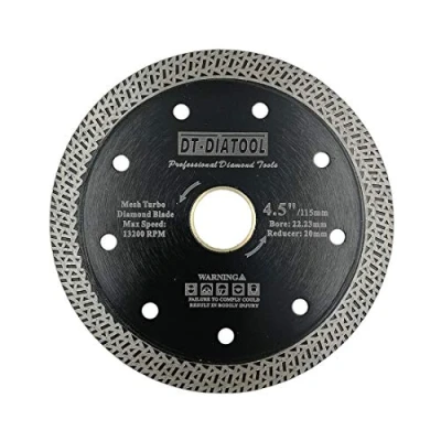 Imagen de DT DIATOOL Disco Tronzador Diamante 115 mm x 22,23 mm/20 Hoja de Sierra con Malla Turbo para Corte Porcelanico Azulejos Mármol Granito Cerámica