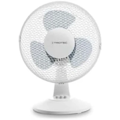 Imagen de TROTEC Ventilador de Mesa TVE 10, 25 W, Oscilación Automática 80, 2 Velocidades, Base Apoyo Estable y Antideslizante, Silencioso, Hogar, Oficina, Blanco