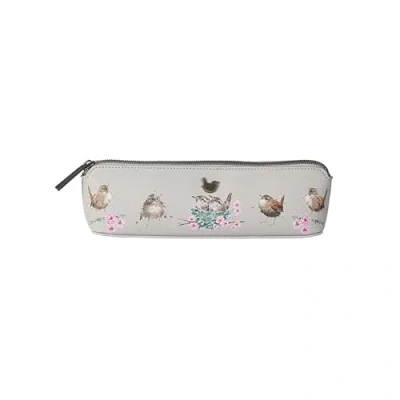 Imagen de Wrendale Designs Estuche para brochas con texto en inglés &quot;Little Tweets&quot;, gris, Small Brush Bag/Pencil Case Wren
