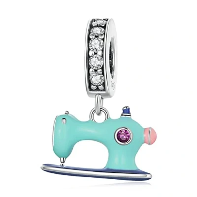 Imagen de BYYKJ Charm Beads for Pandora Pulseras, S925 Silver Retro Sense of The Times Máquina de Coser DIY Colgante la fabricación Joyas Compatible con Biagi Troll Chamilia Pulsera Collares