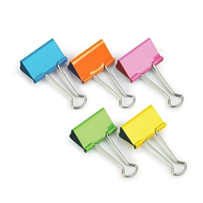Imagen de Rapesco FBC19COL Pinzas Clips de 19 mm con Brazos Plegables, Colores surtidos, Paquete 10