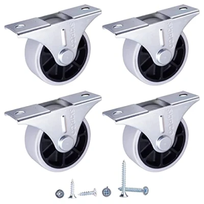 Imagen de SKIR&#039;CO (4 piezas) ruedas de goma 40 mm, muebles, fijas, no giratorias, tornillos incluidos